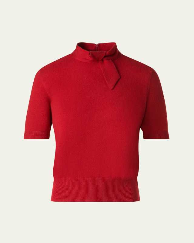 Short Knot Collar Cashmere Sweater